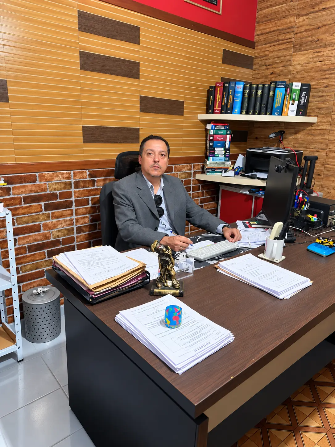 Dr. Charles David em seu escritório na matriz de Pirapora